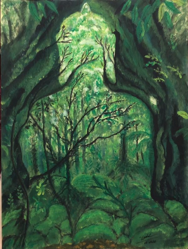 Tranh màu Gouache "SẮC KHÔNG"